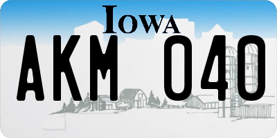 IA license plate AKM040