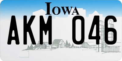 IA license plate AKM046