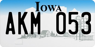 IA license plate AKM053