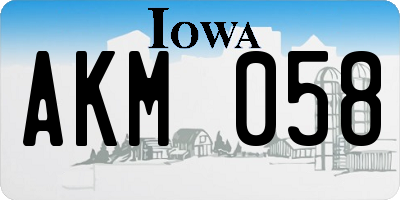 IA license plate AKM058