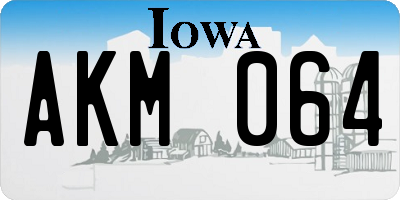 IA license plate AKM064