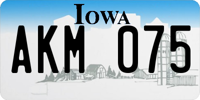 IA license plate AKM075