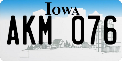 IA license plate AKM076
