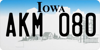 IA license plate AKM080