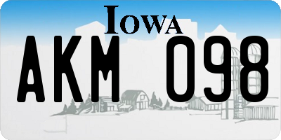 IA license plate AKM098