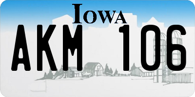 IA license plate AKM106