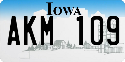 IA license plate AKM109