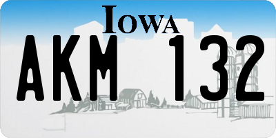 IA license plate AKM132