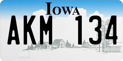 IA license plate AKM134