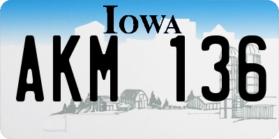IA license plate AKM136