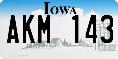 IA license plate AKM143