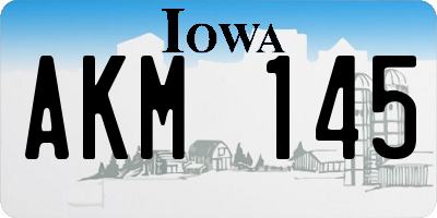 IA license plate AKM145