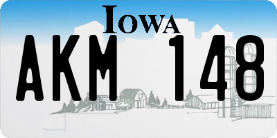 IA license plate AKM148