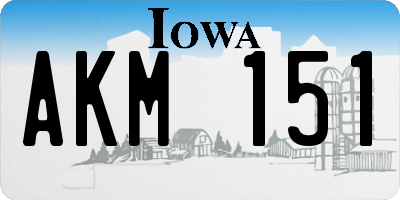 IA license plate AKM151