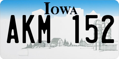 IA license plate AKM152