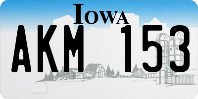 IA license plate AKM153