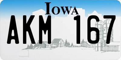 IA license plate AKM167