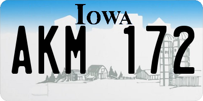 IA license plate AKM172