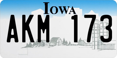 IA license plate AKM173