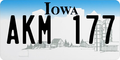 IA license plate AKM177