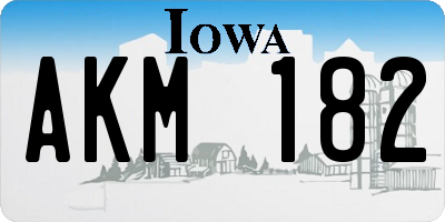 IA license plate AKM182