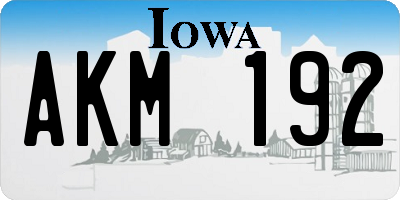 IA license plate AKM192