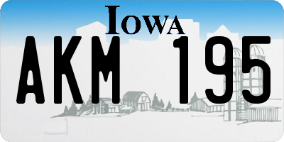 IA license plate AKM195