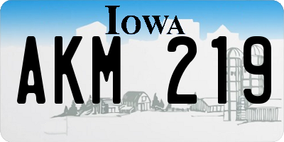 IA license plate AKM219