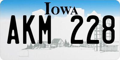IA license plate AKM228