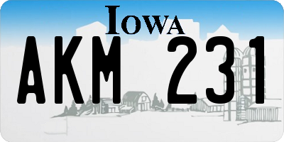 IA license plate AKM231