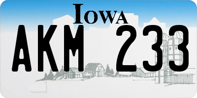 IA license plate AKM233