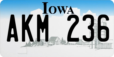 IA license plate AKM236