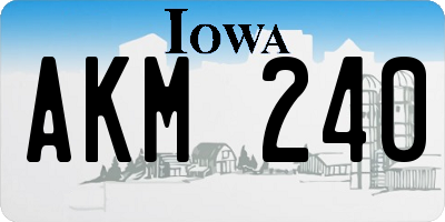 IA license plate AKM240