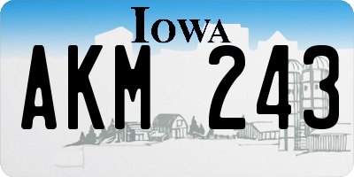 IA license plate AKM243