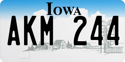IA license plate AKM244