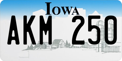 IA license plate AKM250