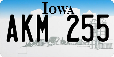 IA license plate AKM255