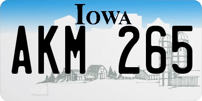 IA license plate AKM265