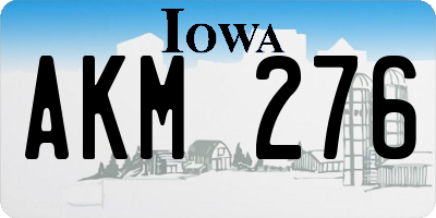 IA license plate AKM276