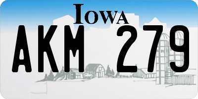 IA license plate AKM279