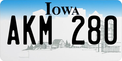 IA license plate AKM280