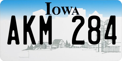 IA license plate AKM284