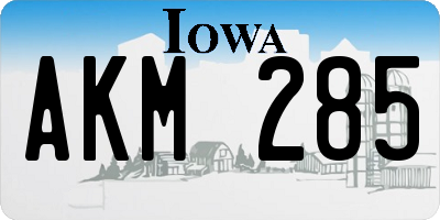 IA license plate AKM285