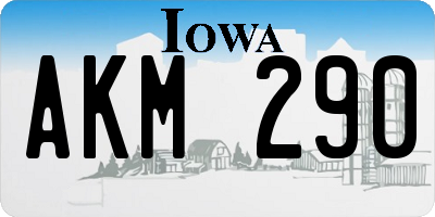 IA license plate AKM290