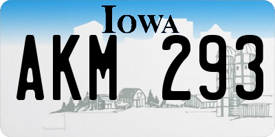 IA license plate AKM293