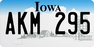IA license plate AKM295
