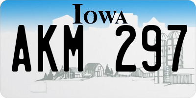 IA license plate AKM297