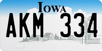IA license plate AKM334