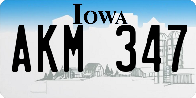 IA license plate AKM347