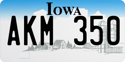 IA license plate AKM350